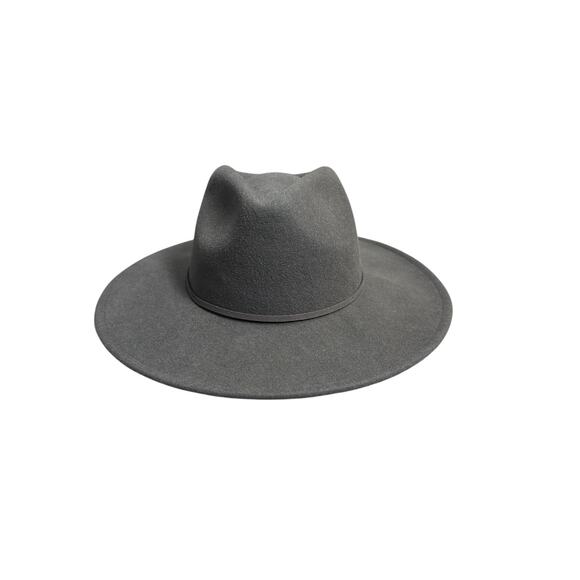 NWT Sonoma Gray 100% Wool Wide Brim Fedora Hat - Picture 3 of 6